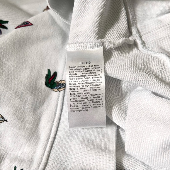 Lacoste X Jean-Michel Tixier White Sweatshirt Croco - Picture 6 of 6